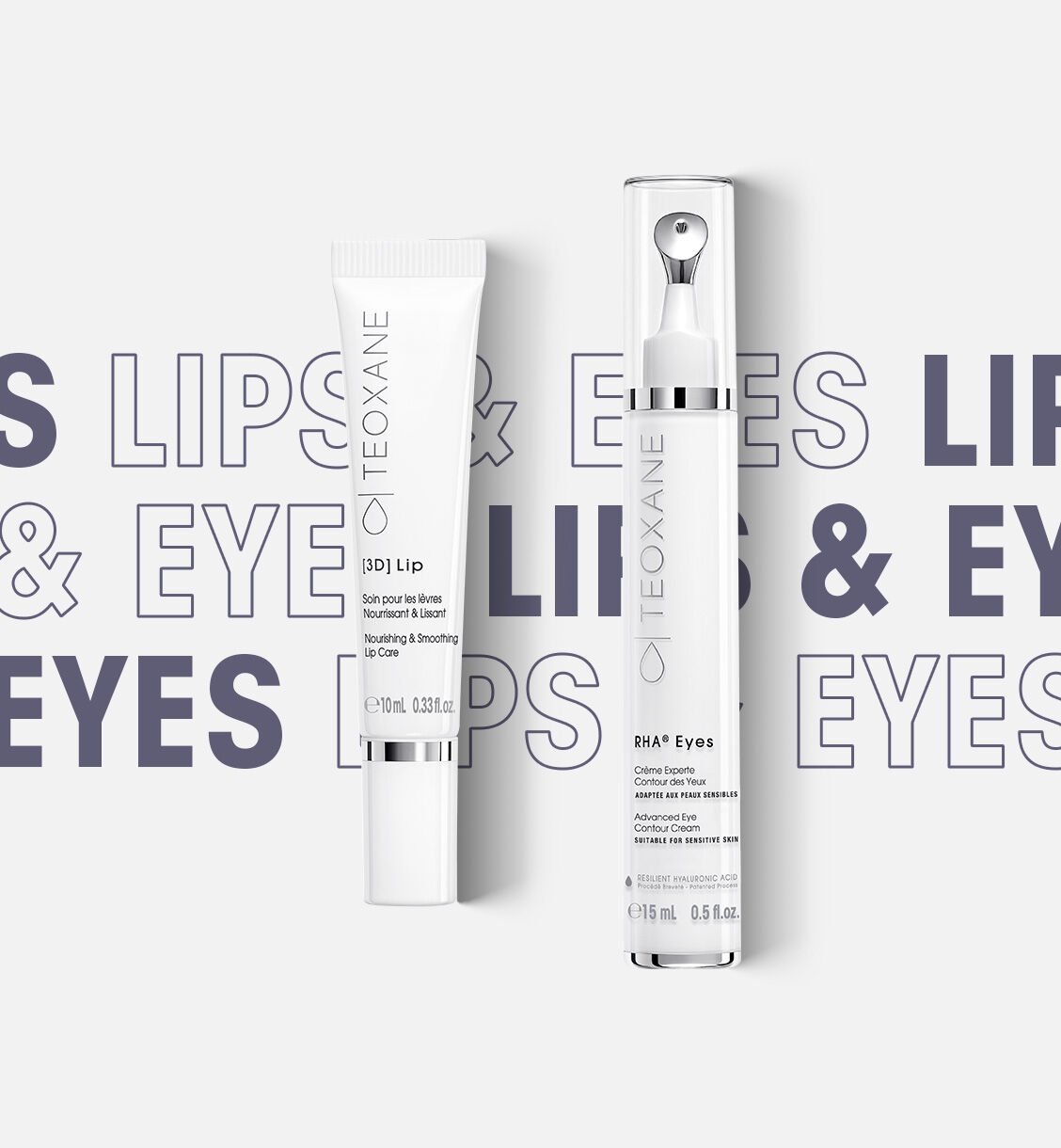 Discover our [3D] lips 10 ml  and our RHA ® Eyes 15 ml